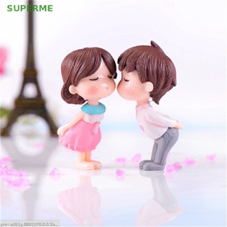 Superme ตุ๊กตาคู่รักจูบ ขนาดเล็ก สําหรับตกแต่งสวนขวด 2 ชิ้น