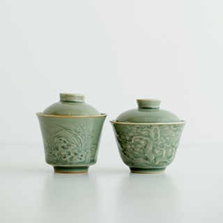 Yue Kiln Celadon เครื่องชงชา กล้วยไม้หินไต้หวัน [A009]