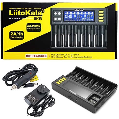 liitokala-lii-s8-เครื่องชาร์จแบต-8-ราง-และช่องชาร์จถ่าน-9v-2-ช่อง-พร้อมหน้าจอlcdแสดงสถานะ-ออกใบกำกับภาษีได้-batterymania