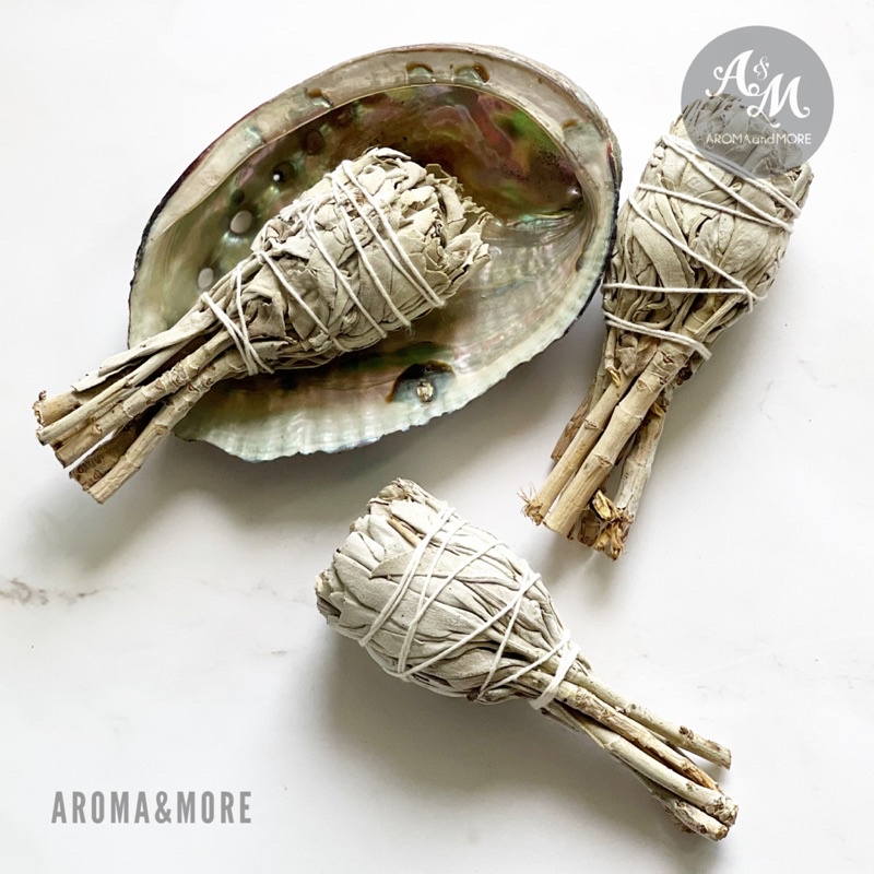 aroma-amp-more-ไวท์-เสจ-สำหรับจุดปัดเป่าแบบช่อ-premium-california-white-sage-4-smudge-torch-style-size15-18g-salvia-alpine