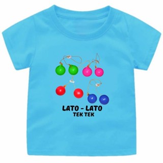 เสื้อยืด พิมพ์ลาย VIRAL LATO-LATO TEK TEK ร่วมสมัย สําหรับเด็กผู้หญิง และผู้ชาย อายุ 1-12 ปี