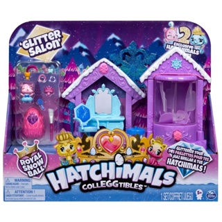 Hatchimals Royal Snow Ball Glitter Salon Playset ชุดของเล่นร้านเสริมสวย ลูกบอลหิมะ ประดับกลิตเตอร์