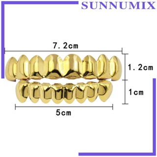 ภาพหน้าปกสินค้า[Sunnimix] อุปกรณ์ที่ครอบฟันชุบทอง 18 K สไตล์ฮิปฮอป 8 ซี่ ที่เกี่ยวข้อง