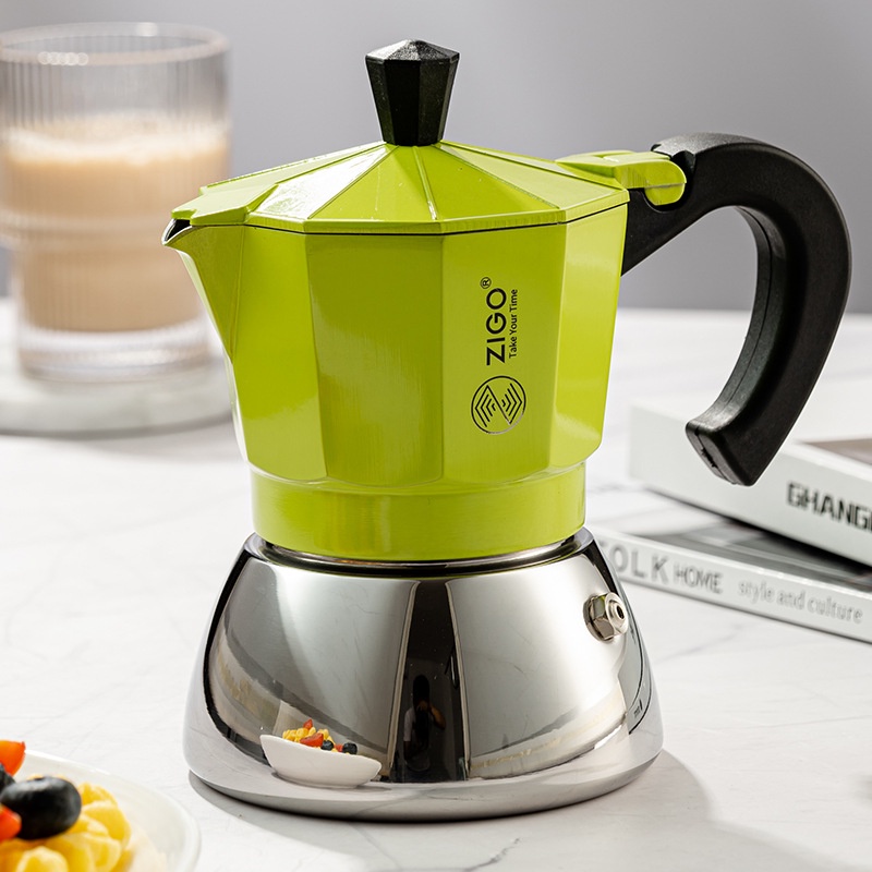 สีเขียว-120-ml-เครื่องชงกาแฟ-กาต้มกาแฟ-มอคค่าพอท-ฐานสแตนเลส