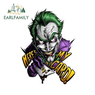 Earlfamily สติกเกอร์ ลาย Joker Evil Smile กันน้ํา กันรอยขีดข่วน สําหรับติดตกแต่งประตูรถยนต์ 13 ซม. x 9.2 ซม.