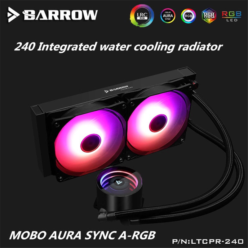 Barrow 240 CPU AIO Water Cooling Radiator 5V ARGB For Desktop computer