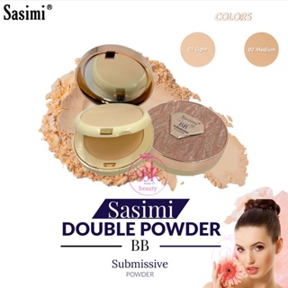 Sasimi Double Powder แป้งพัฟ แป้งตลับ 2 ชั้น ซาซิมิ ออเรนจ์ ดับเบิ้ล พาวเดอร์ ผลิตภัณฑ์ตกแต่งผิวหน้า