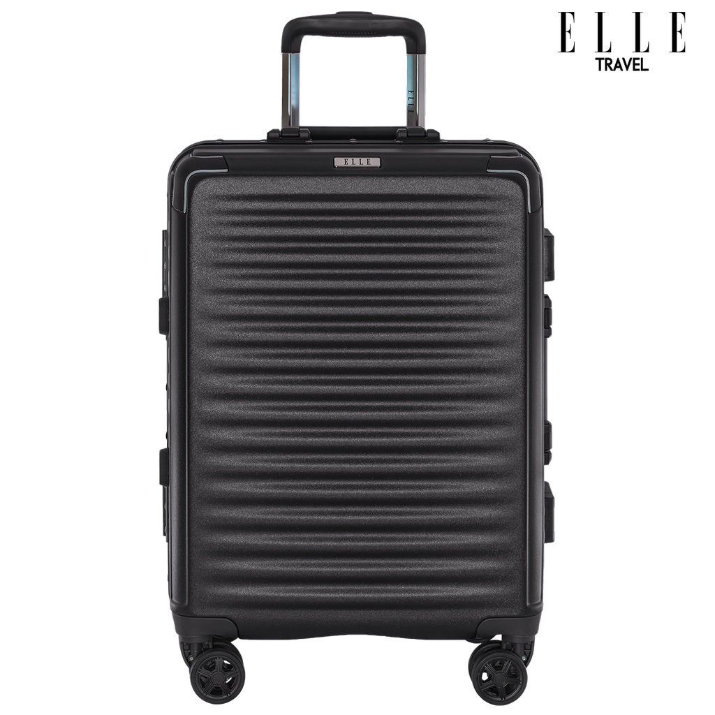 elle-travel-ripple-collection-carry-on-cabin-luggage-100-polycarbonate-pc-secure-aluminum-frame-midnight-black
