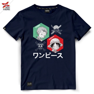 ☺♣▶Dextreme เสื้อยืดวันพีซ T-shirt DOP-1550  One Piece ลาย SD โซโช Zoro,ลูฟี่ Luffy มี สีดำ และ สีกรม_33