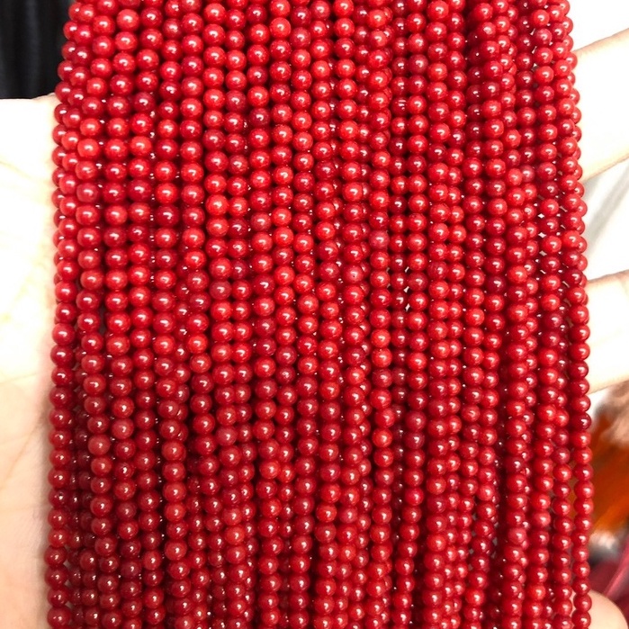 ปะการัง-สีแดง-red-coral-3-mm-ทรงกลม-เส้นยาว