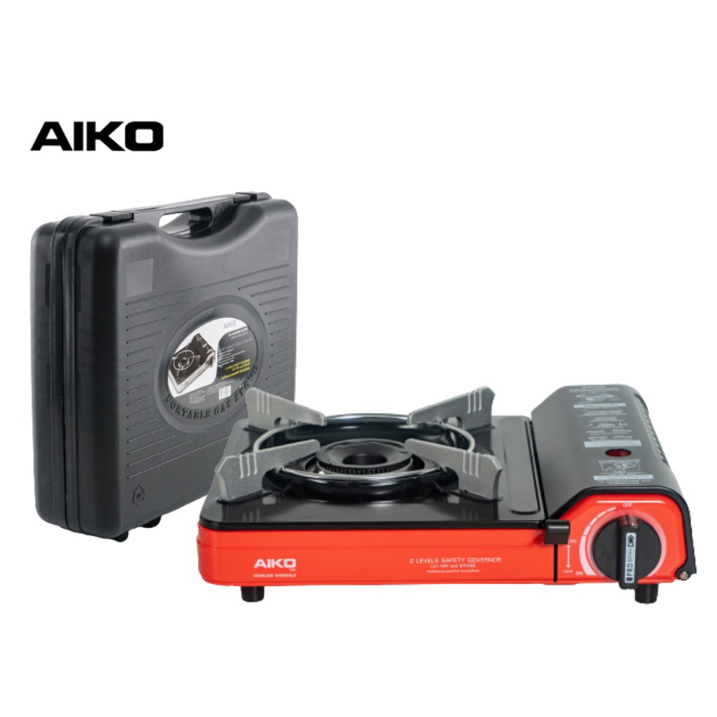 aiko-รุ่น-ak-211pf-สีแดง-เตาแก๊สปิคนิค-2-4-kw-มีกระเป๋าใส่-ไม่แถมแก๊ส-เตาแก๊ส-ปิคนิค