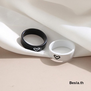 🔥🔥🔥ชุดเครื่องประดับ แหวนคู่รักน่ารัก มีสีดํา สีขาว แบบเรียบง่าย เหมาะกับของขวัญวันวาเลนไทน์ สําหรับผู้หญิง แฟนสาว มี 1 คู่