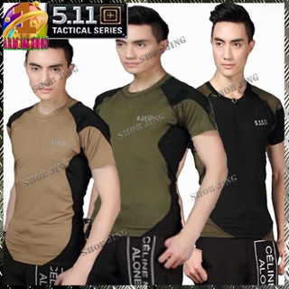 เสื้อยืดคอกลม5.11แขนสั้น-แขนยาวยุทธวิธี เหมาะเดินป่าล่าสัตว์ลาดตระเวนแห้งเร็ว เสื้อคอกลมคอมแบทแขนยาว-สั้น เสื้อ5.11 Tact