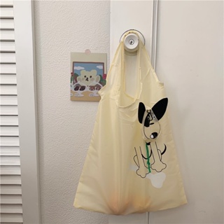 ถุงผ้า กระเป๋าผ้าน้องหมา shopping bag สามารถพับเก็บได้ ขนาด 58x38 cm