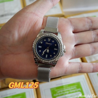 นาฬิกา GENEVA สายแม่เหล็กเงิน หน้าปัดล้อมเพชร หรุหรา สวยมาก พร้อมส่ง รหัส GML120-125