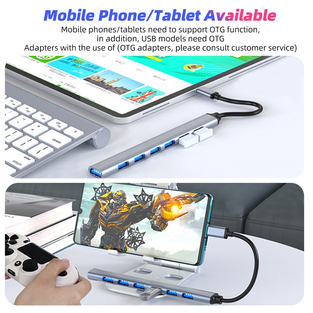 usb-c-hub-7-in-1-type-c-3-0-อะแดปเตอร์สายเคเบิลแล็ปท็อป-4-ใน-1-usb-hub-แยกสายเคเบิลตัวแปลง-usb-c