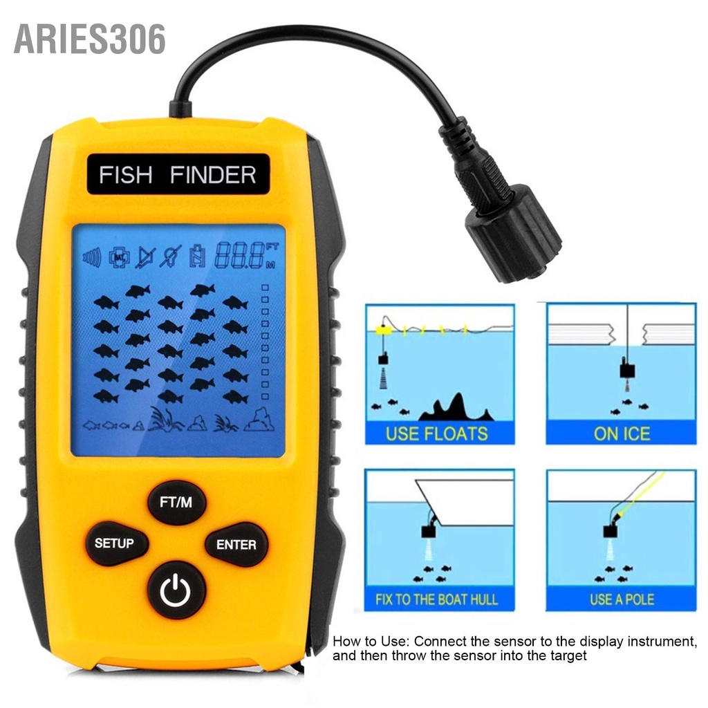 baries306-เครื่องค้นหาปลา-จอแอลซีดี-led-เสียงสะท้อน-สัญญาณเตือน-ทรานสดิวเซอร์-สําหรับกิจกรรมกลางแจ้ง