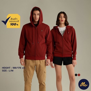 Mc JEANS เสื้อกันหนาว เสื้อแขนยาว เสื้อ ฮู้ด mc สีเทา สีแดง ใส่ได้ทั้งผู้ชายและผู้หญิง ทรงสวย คลาสสิค MJHP149