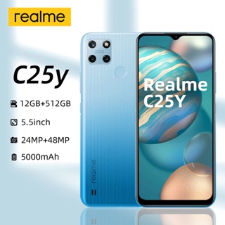 เช็ครีวิวสินค้าโทรศัพท์มือถือ Realme C25y รองรับ ของเเท้100% โทรศัพท์ 12+256GB SmartPhone 5.5inch รองรับ2ซิม ประกันศูนย์ 2ปี