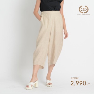 C&amp;D กางเกงขาวยาว กาง﻿เ﻿กงผู้หญิง LINEN PANTS กางเกงขายาว สีครีม (CZTEBE)