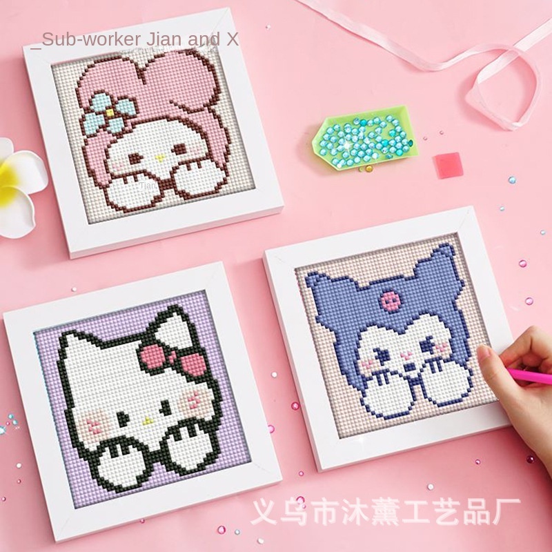 sanrio-สติกเกอร์ปักครอสสติตช์คริสตัล-รูปซานริโอ้-แฮนด์เมด-diy-สําหรับเด็ก