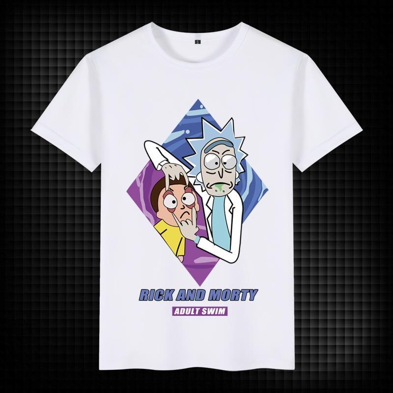 เสื้อยืด Anime Round Rick And Morty Elements Short Sleeve Cotton Couple ...