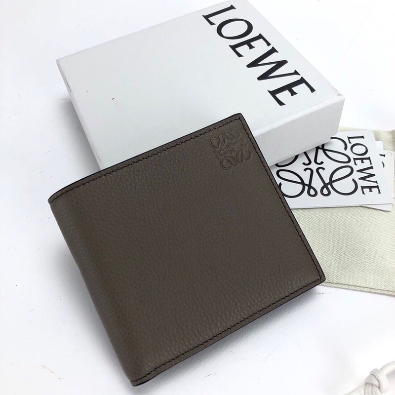 loewe-taupe-bifold-coin-wallet