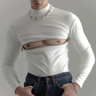 sexy zipped เสื้อผู้ชายเซ็กซี่ เท่ๆแนวๆ ไม่ซ้ำใคร ผู้ชาย เกย์