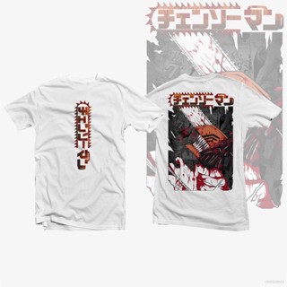 เสื้อยืดแขนสั้นลําลอง ทรงหลวม พิมพ์ลายอนิเมะ Jason Chainsaw Man Denji พลัสไซซ์ แฟชั่นสําหรับผู้ชาย และผู้หญิง