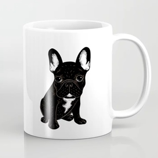 แก้วกาแฟเซรามิค ลายสุนัขบูลด็อก สไตล์ฝรั่งเศส ขนาด 11 ออนซ์ ให้เป็นของขวัญวันเกิด สําหรับคู่รัก