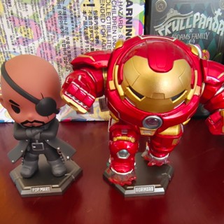 【ของแท้】POPMART Marvel Avengers ชุดกล่องสุ่ม ตุ๊กตาฟิกเกอร์ซ่อน 12 แบบ