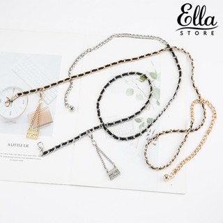 Ellastore123 สายโซ่คาดเอว แบบห่วงเดียว โลหะเทียม สีทอง เข้ากับทุกการแต่งกาย สําหรับงานปาร์ตี้ เดท ของขวัญ