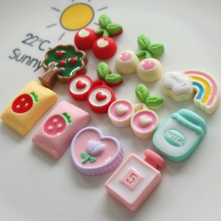 10 ชิ้น / เซต เชอร์รี่ แอปเปิ้ล ต้นไม้ ผลไม้ เรซิน ด้านหลังแบน สําหรับ Diy โทรศัพท์ เปลือก หัวเชือก ตู้เย็น สติกเกอร์ อุปกรณ์ผม