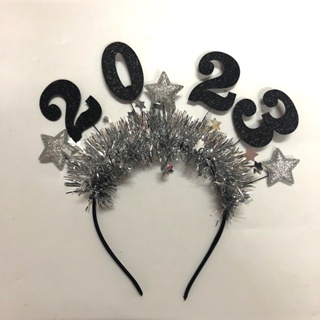 [Flowerhxy1] ที่คาดศีรษะ พร็อพถ่ายรูป ลาย Happy New Year ปี 2023 สําหรับผู้หญิง