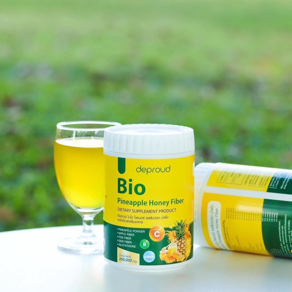 deproud-bio-fiber-pineapple-honey-ดีพราว-ไบโอ-ไฟเบอร์-สัปปะรด-ผสม-กลูต้า-ขนาด-250-กรัม