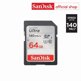 รูปภาพขนาดย่อของSanDisk Ultra SD Card 64GB Class 10 Speed 140MB/s (SDSDUNB-064G-GN6IN, SD Card)ลองเช็คราคา