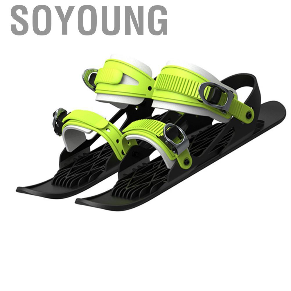 Soyoung Mini Ski Skates for Snow Adjustable Winter Skis Shoes Short ...