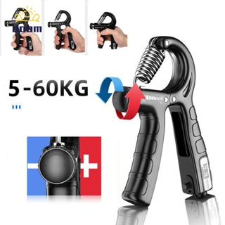 Hand Grip Arm Strength Device 5-60Kg Adjustable Wrist Counting Finger Arm Exerciser Counting Grip Strength Device Hand Muscle Rehabilitation Puller Training 【Doom】