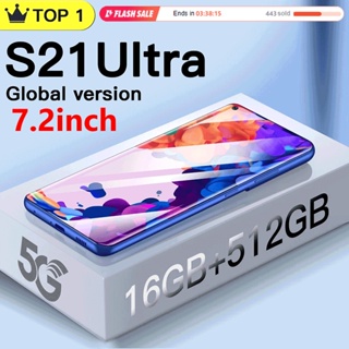 Samsung โทรศัพท์ S21 Ultra 16GB+512GB สนับสนุนไทย โทรศัพท์มือถือราคาถูก 7.5 นิ้ว โทรศัพท์จอใหญ่ สมาร์ทโฟน การ์ดคู่ 5G