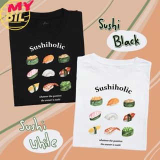 LIFE BIL เสื้อยืดผู้ชาย เสื้อยืดถูกๆ Tshirt พร้อมส่ง Sushiholic เสื้อยืด T-shirt Unisex Cotton 100%