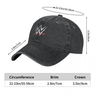 Wwe พร้อมส่ง หมวกเบสบอล ผ้าฝ้าย 100% ผ้ายีน ทรงโค้ง ปรับขนาดได้ เข้ากับทุกการแต่งกาย สําหรับผู้ชาย ผู้หญิง