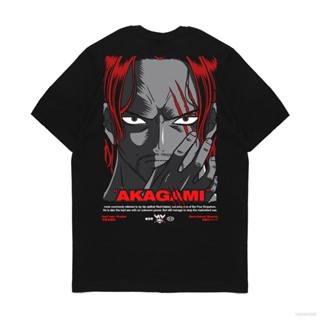 เสื้อยืด cotton AG Anime One Piece SHANKS Tshirt Anime Short Sleeve Tops Casual Loose Tee Fashion Graphic Shirt Top_17