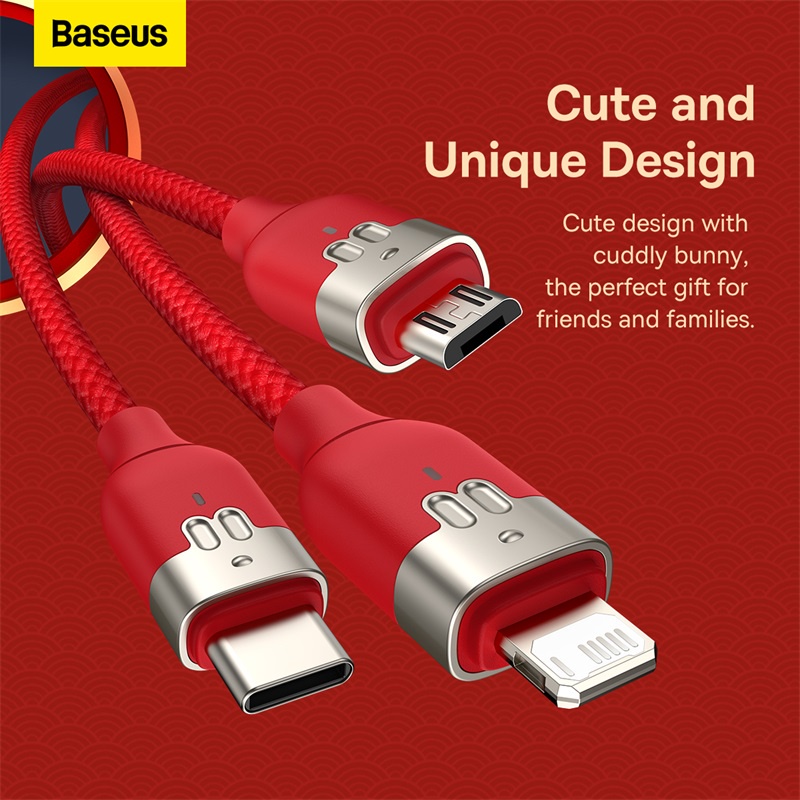 baseus-สายชาร์จข้อมูล-สามในหนึ่ง-ชาร์จเร็ว-สามราศี-ปีกระต่าย