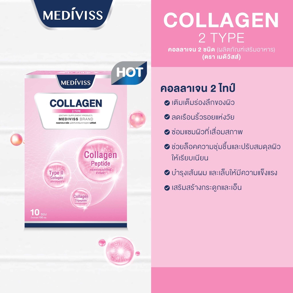 ภาพหน้าปกสินค้าCollagen 2 Type อาหารเสริมบำรุงผิวและกระดูก จากร้าน weight.mediviss บน Shopee