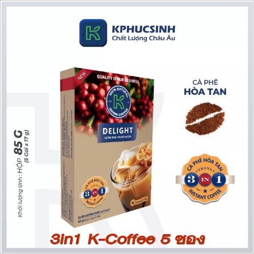 k-coffee-3in1-กาแฟเวียดนาม-กาแฟสำเร็จรูปทรีอินวัน-กาแฟลาเต้เข้มข้น-สูตรเวียดนามแท้-1กล่องมี5ซอง17กรัม