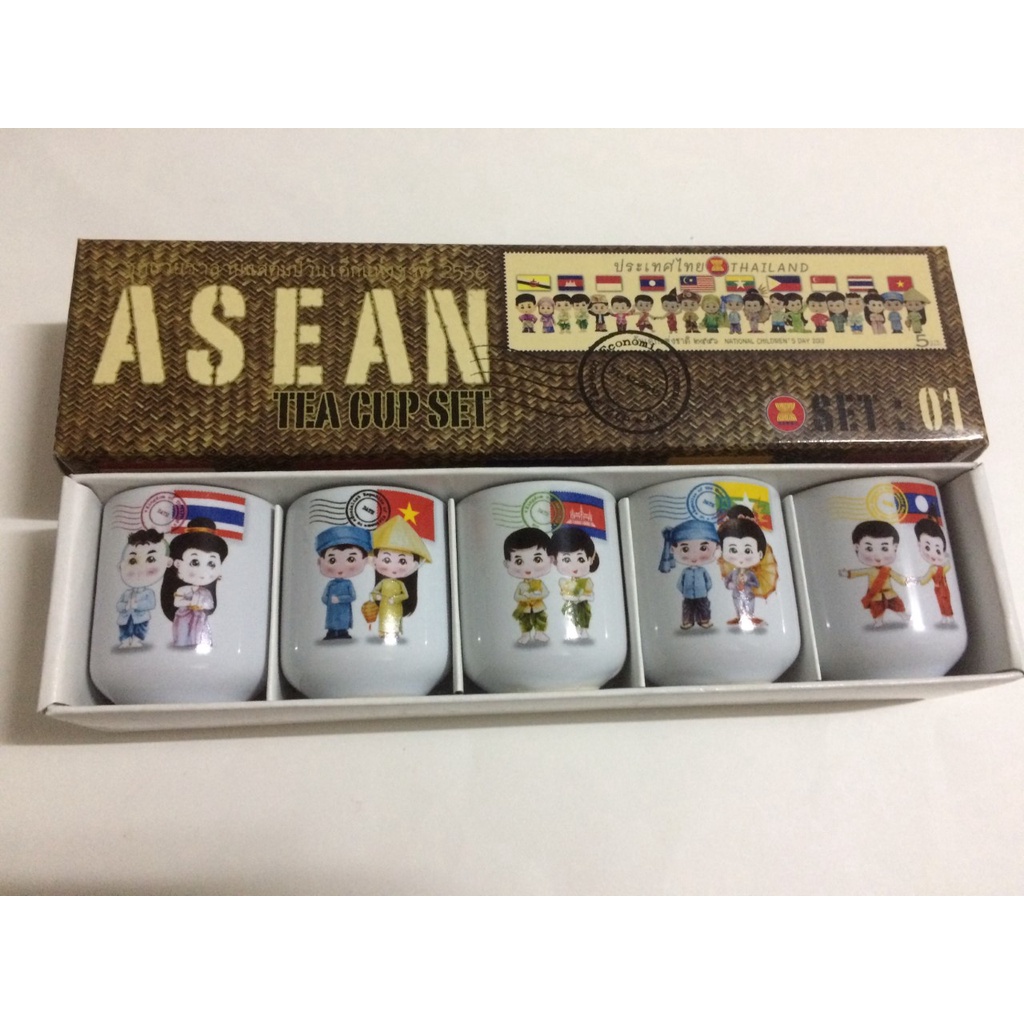 ชุดของขวัญถ้วยชา-ของที่ระลึก-งานสะสมชุดถ้วยชา-asean-tea-cup-set