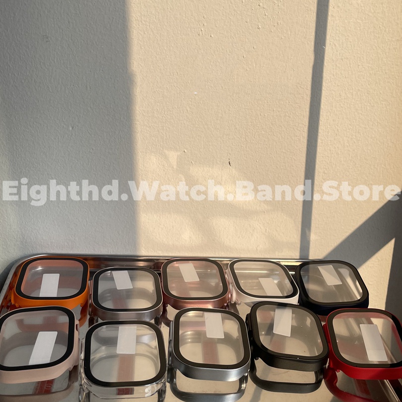 ภาพสินค้าเคสกระจกนิรภัย สําหรับ Apple Watch Series Ultra 8 7 6 SE 5 4 3 2 1 iWatch ขนาด 49 มม. 41 มม. 45 มม. 44 มม. 42 มม. 40 มม. 38 มม. จากร้าน eighthd.th บน Shopee ภาพที่ 2