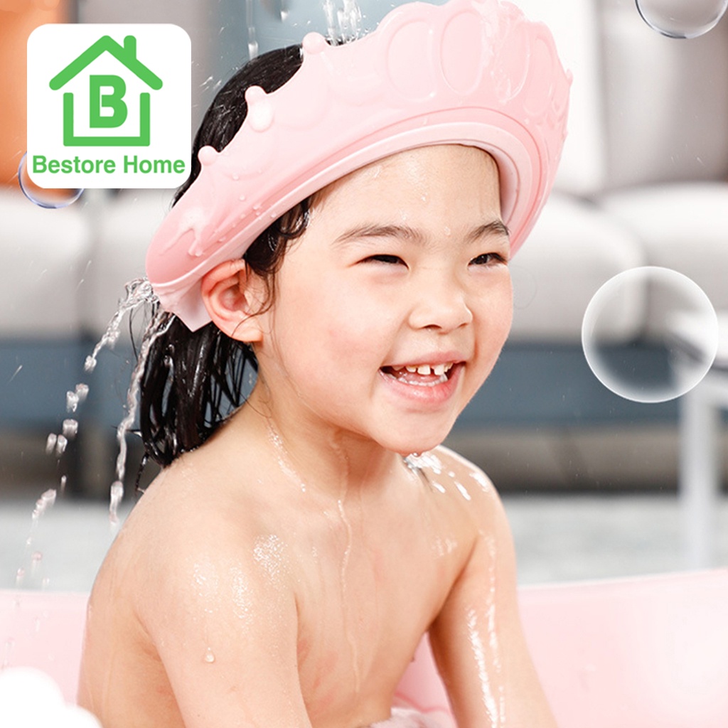 bestorehome-หมวกสระผมเด็ก-หมวกคลุมผมอาบน้ำ-ปรับขนาดได้