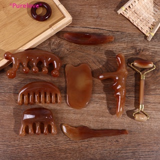 Purelove&gt; Natural Ox Horn Gua Sha Tools Scraping Point Full Body Massage Wide Toothed Comb new