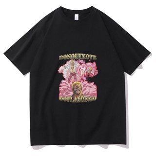 เสื้อผู้ชายเท่ อะนิเมะ One Piece Donquixote Doflamingo พิมพ์ Tshirt แขนสั้นคอกลมผู้ชายผู้หญิงขนาดใหญ่ฮาราจูกุเสื้อย_31